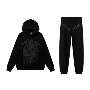 Sp5der Phantom Web Hoodie & Sweatpant Set Black