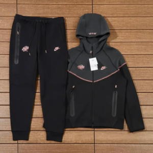 Nike Sportswear x Central Cee Tech Fleece Hoodie & Joggers Set Black/Metallic Red