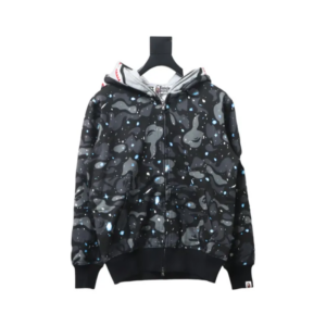 BAPE Space Camo Shark Full Zip Hoodie Black