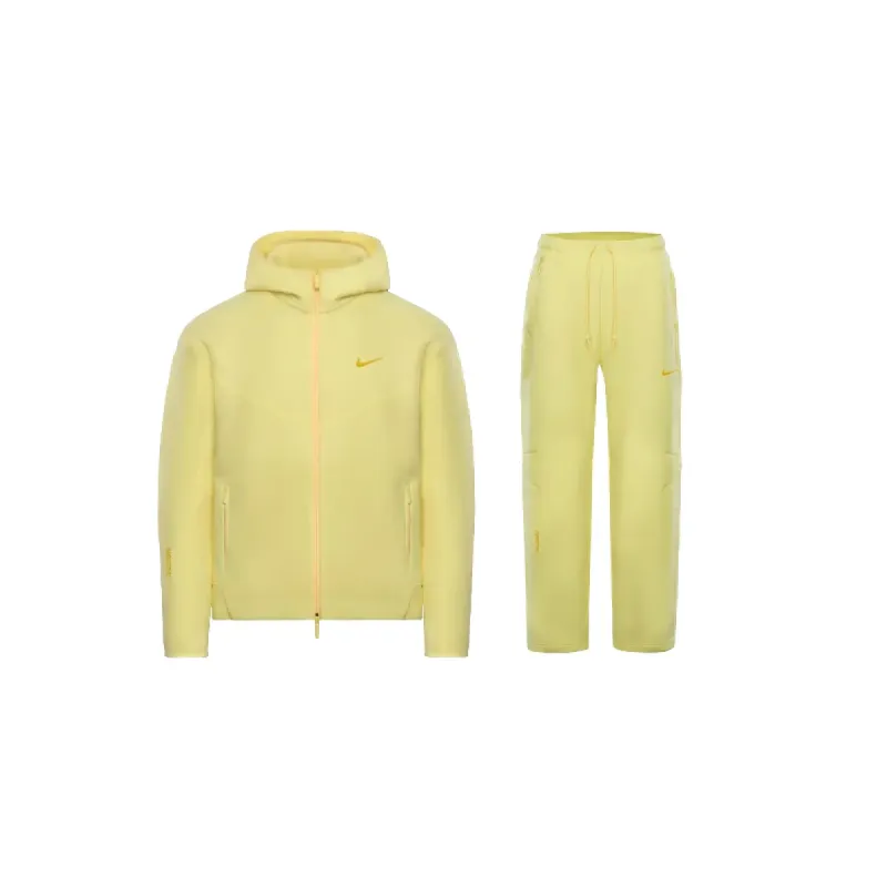 Nike Sportswear x NOCTA Tech Fleece Full Zip Hoodie & Joggers Set Citron Tint