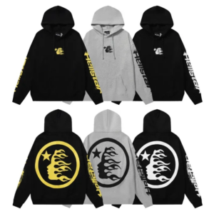 Hellstar Speed Hoodies #2230 Black White/Gray/Yellow