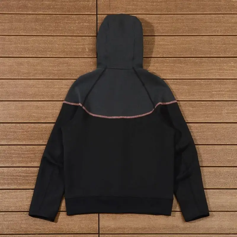 Nike Sportswear x Central Cee Tech Fleece Hoodie & Joggers Set Black/Metallic Red - Image 4