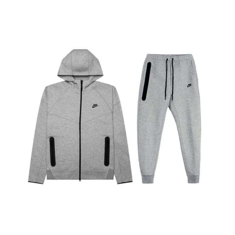 Nike Sportswear Tech Fleece Full-Zip Hoodie & Joggers Set Dark Heather Grey/Black
