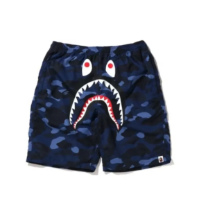 BAPE Color Camo Shark Beach Shorts Navy