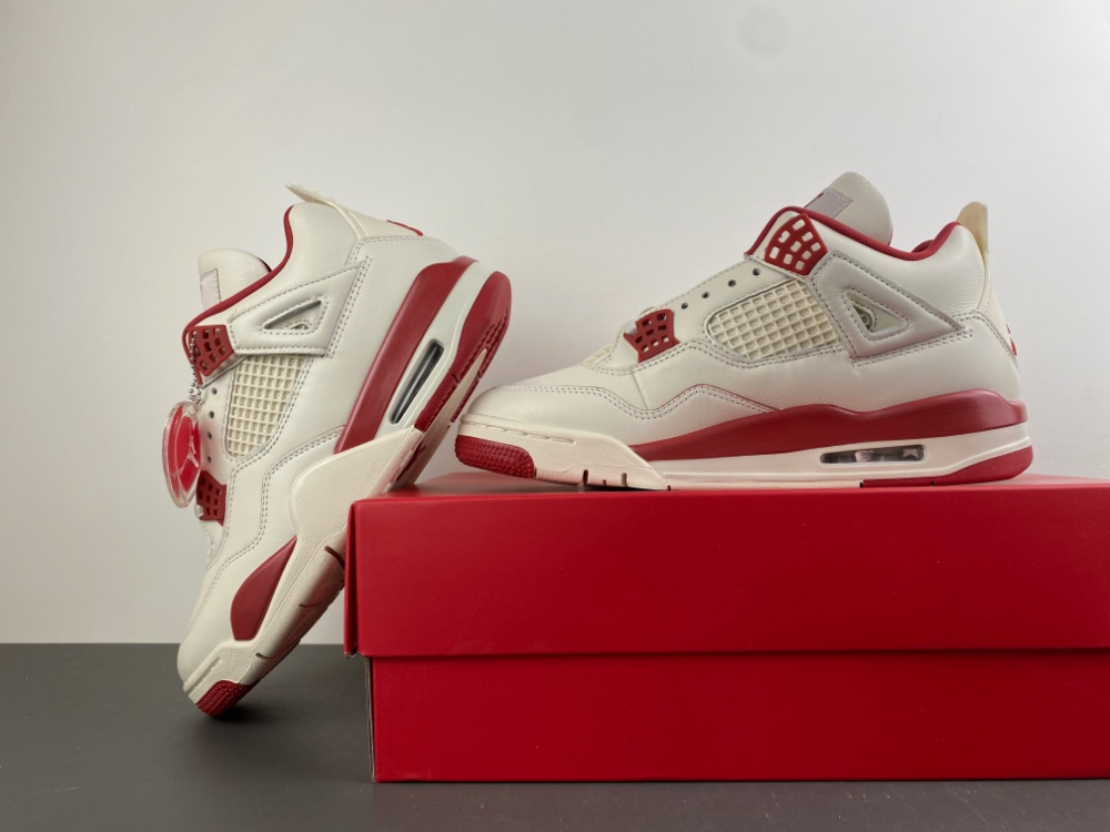 Air Jordan 4 “ Valentine's Day Beige and Red" - Image 8