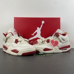 Air Jordan 4 “ Valentine's Day Beige and Red"